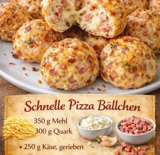 Schnelle Pizza Bällchen – köstliche Snacks für jede Gelegenheit.