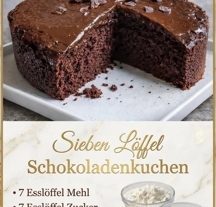 Sieben-Löffel-Schokoladenkuchen, ein schokoladiger Genuss aus sieben Löffeln Zutaten