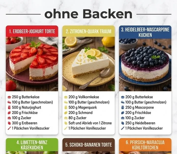 Erfrischender Sommerkuchen ohne Backen, ideal für heiße Sommertage.