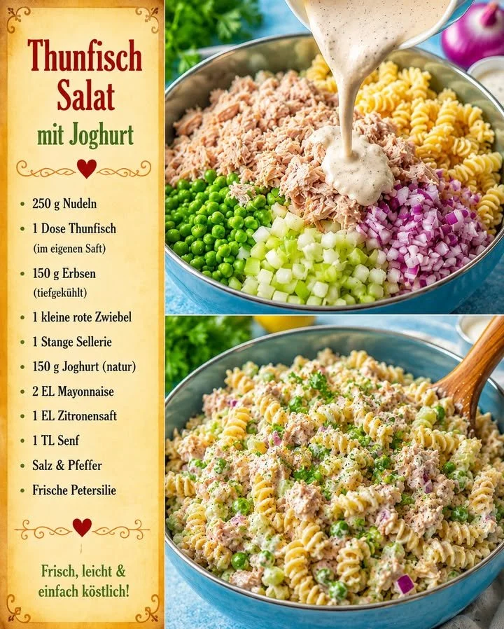 Thunfischsalat mit Joghurt, eine gesunde und schmackhafte Mahlzeit