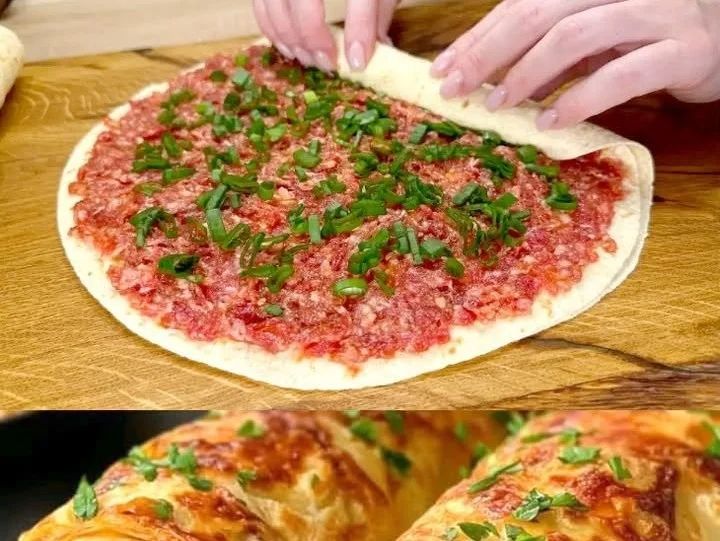 Leckere Tortillas mit Hackfleisch und Käse auf einem Teller