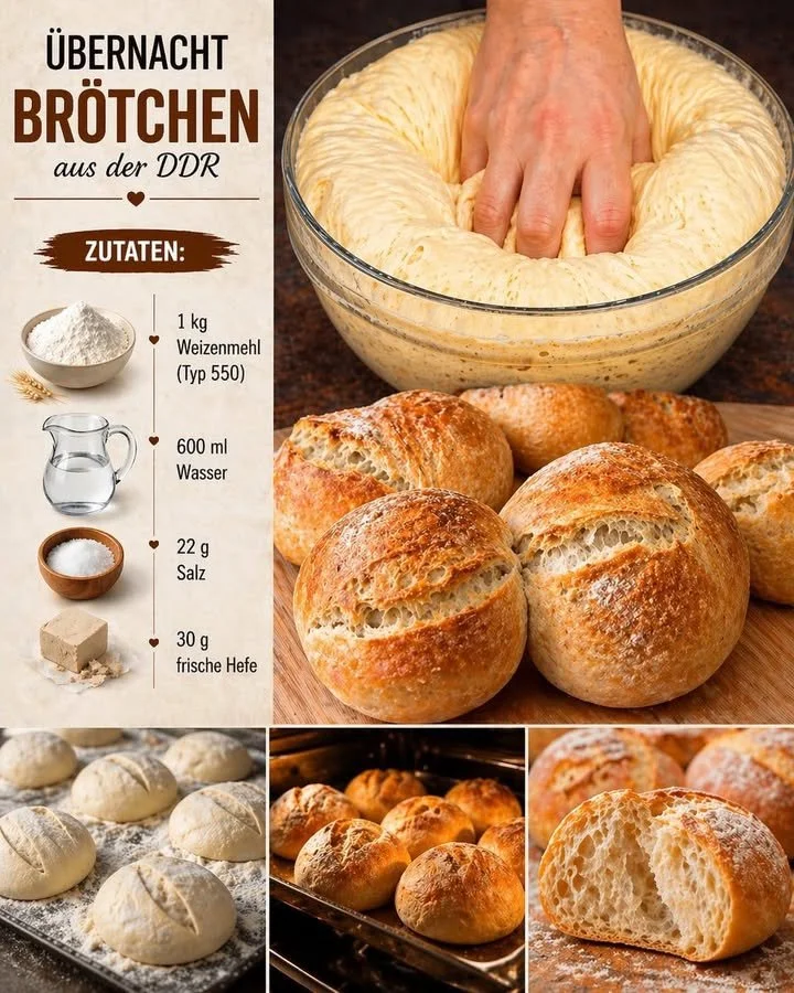 Übernachtbrötchen aus der DDR - traditionelles Rezept für leckere Brötchen