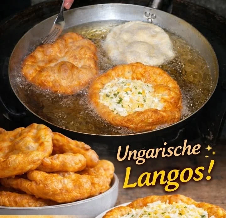 Ungarische Langosch - knuspriges frittiertes Fladenbrot mit Belägen