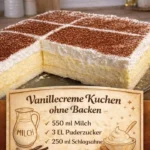Vanillecreme Kuchen wie bei Oma – cremig und ohne Backen zubereitet
