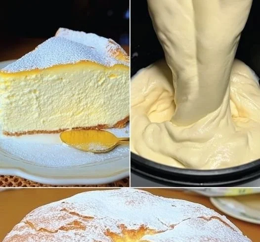 Fluffiger Wolkenkuchen ohne Mehl auf einem Teller