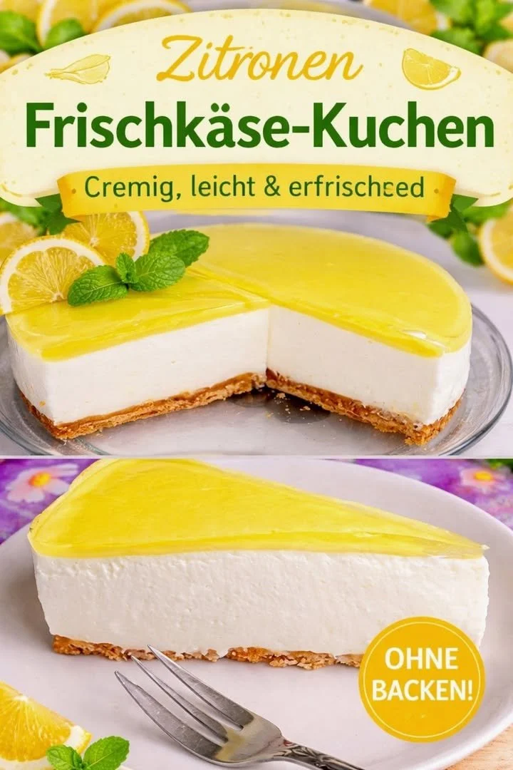 Zitronen Joghurt Torte mit frischer Zitrone und cremigem Joghurt - perfektes Dessert