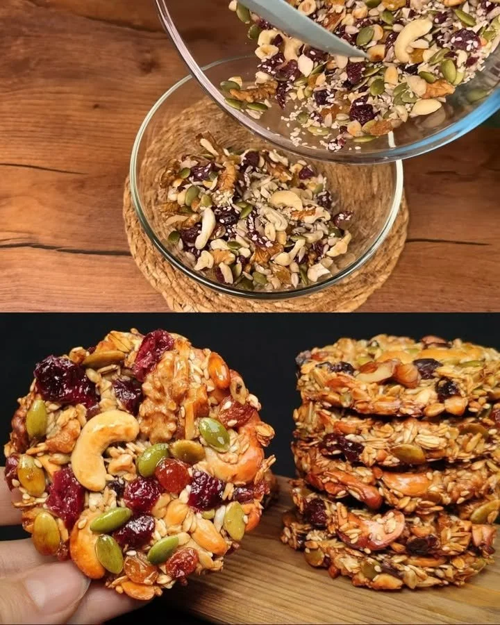 Schnelle 10 Minuten Vitalkekse auf einem Blech, frisch gebacken und gesund