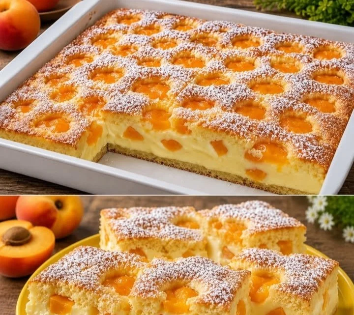 Leckere 12-Löffel Sheet Cake auf einem Tisch präsentiert