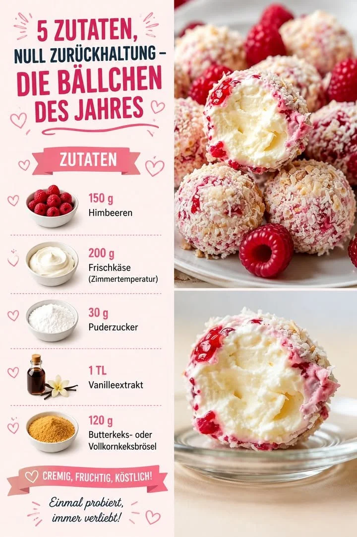 Leckere Bällchen aus 5 Zutaten auf einem Teller