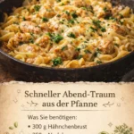 Leckeres Abend-Traum Gericht aus der Pfanne mit frischen Zutaten.