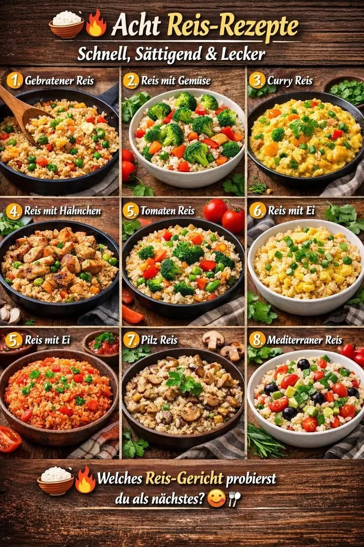 Acht schnelle und leckere Reis-Rezepte für eine sättigende Mahlzeit