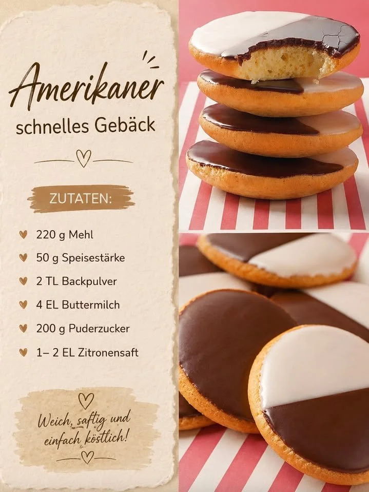 Amerikaner mit verführerischer Schoko-Zitronenglasur auf einem Teller