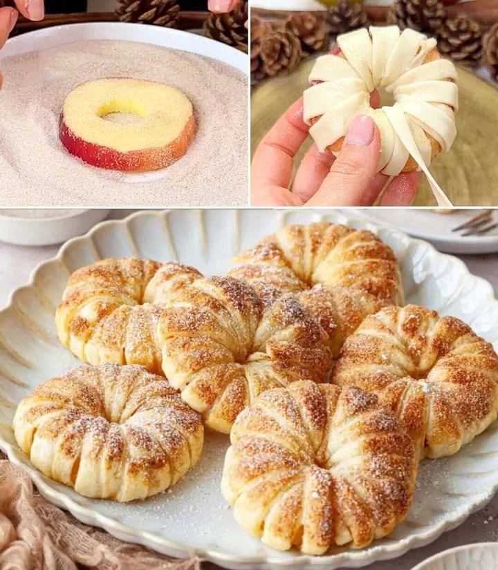 Leckere, knusprige Apfelringe als gesunder Snack oder Beilage.