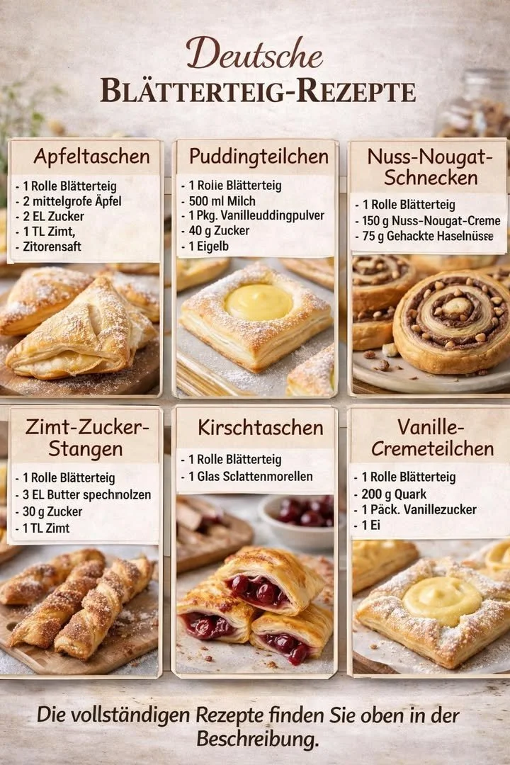 Leckere Apfeltaschen mit Äpfeln und Blätterteig frisch aus dem Ofen
