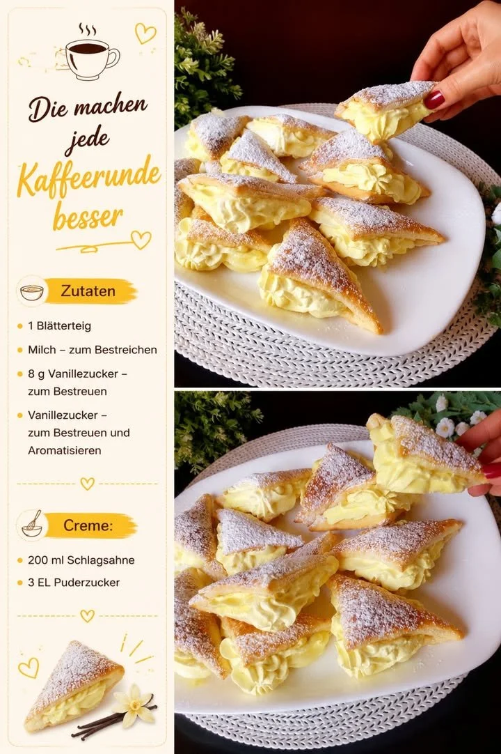 Leckere Blätterteig-Taschen gefüllt mit Gemüse, Käse und mehr