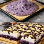 Leckerer Blaubeerkuchen mit frischen Blaubeeren auf einem Teller