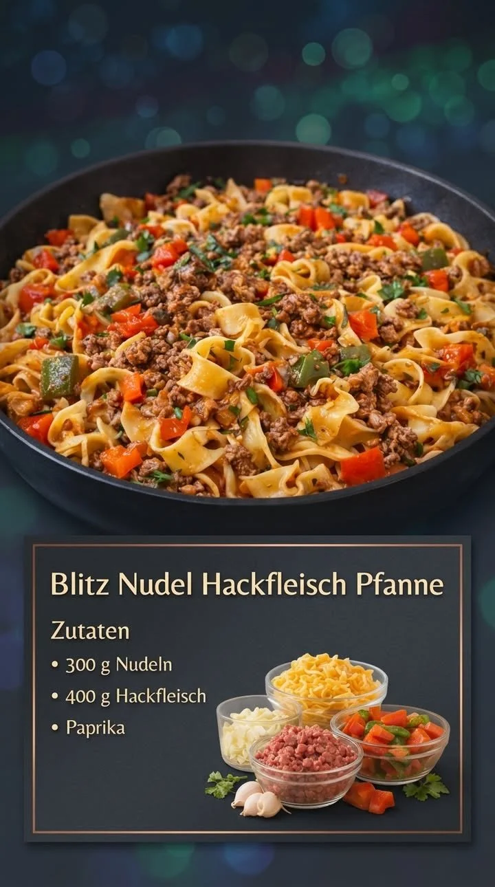 Schnelle Nudel Hackfleisch Pfanne für ein herzhaftes Abendessen