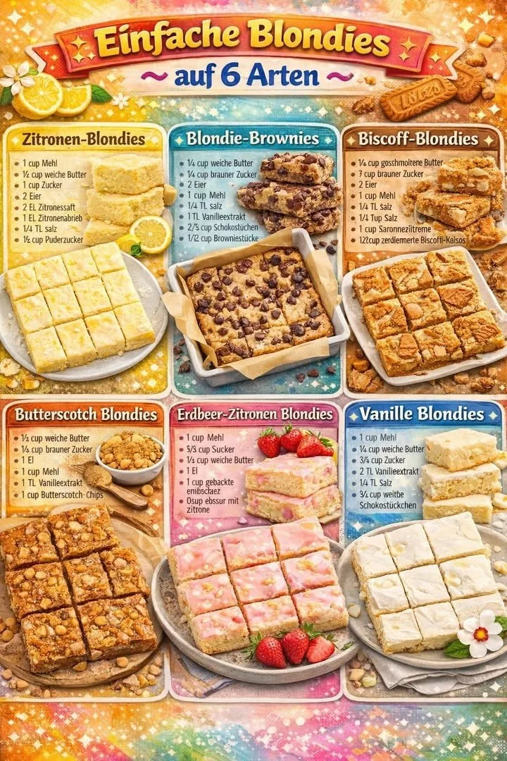 Leckere Blondies auf einem Teller mit Schokoladenglasur