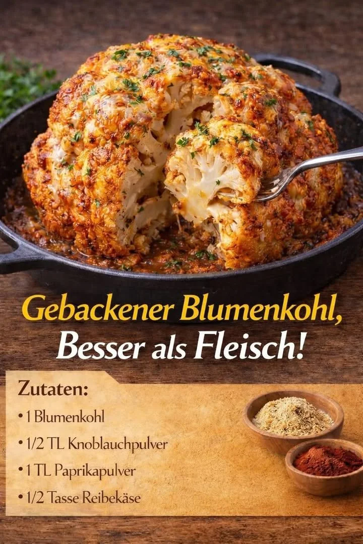 Leckerer Blumenkohlauflauf mit Käse überbacken
