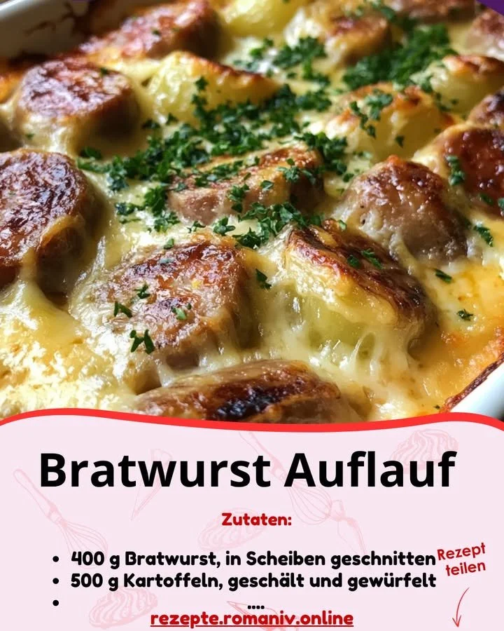 Bratwurst Auflauf mit köstlichen Zutaten