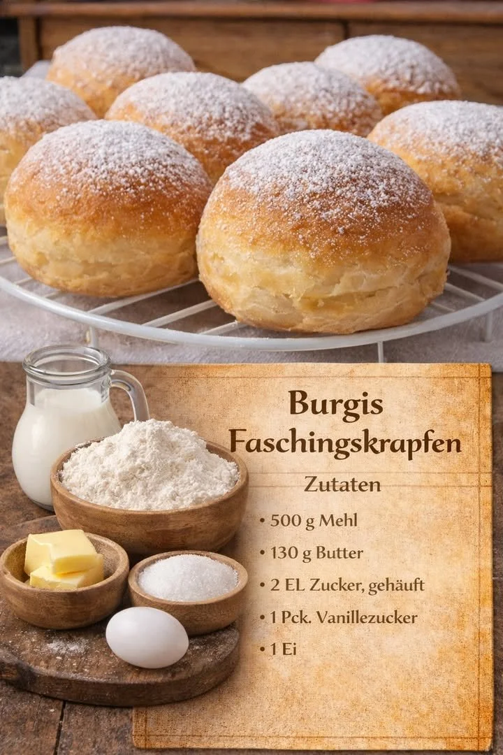 Burgis Faschingskrapfen - traditionelle süße Leckerei für den Fasching