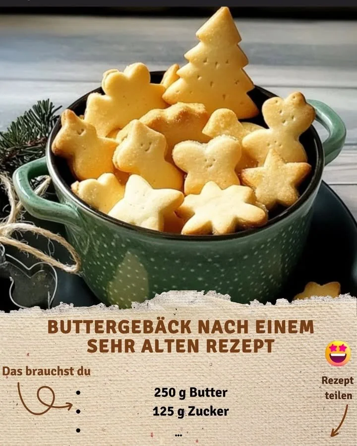Traditionelle Butterkekse aus einem alten Rezept, frisch gebacken.