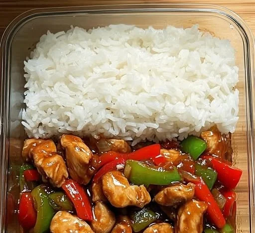 Chinesische Hähnchen Gemüsepfanne mit buntem Gemüse und aromatischen Gewürzen