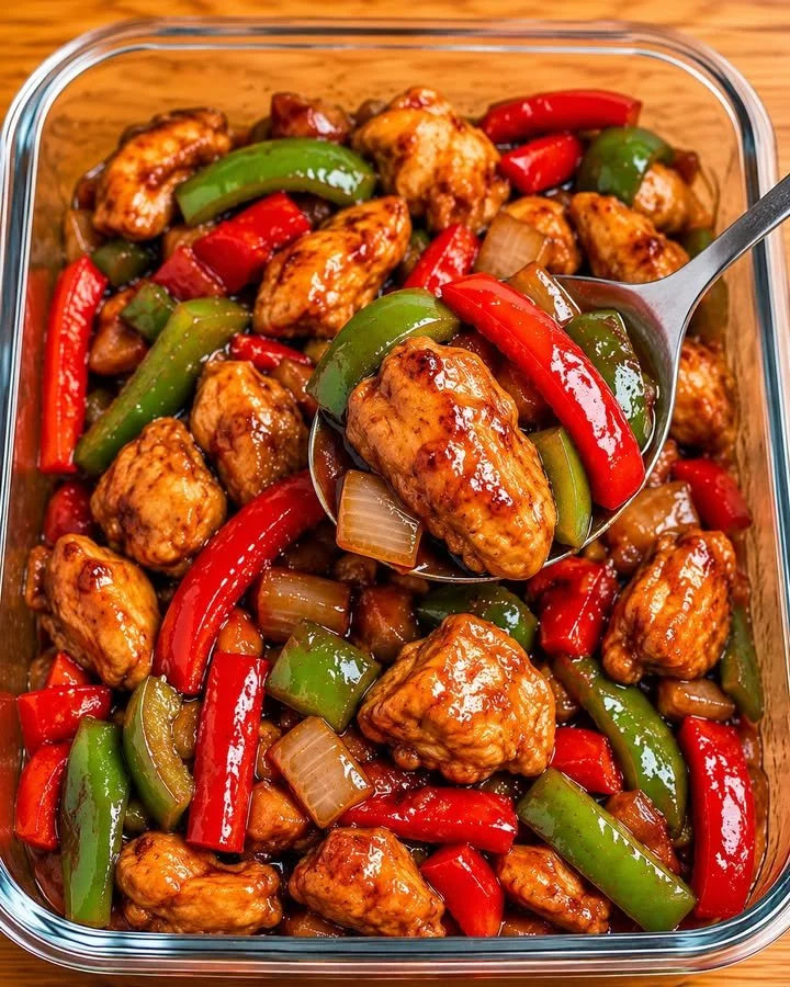Chinesische Hähnchen Gemüsepfanne mit frischem Gemüse und zartem Hähnchenfleisch