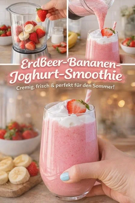 Cremiger Sommer-Smoothie mit frischen Früchten und Joghurt