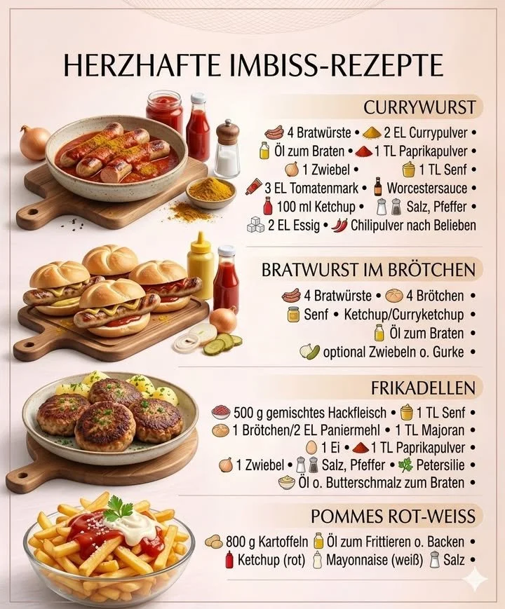 Leckere Currywurst mit würziger Sauce auf einem Teller serviert.