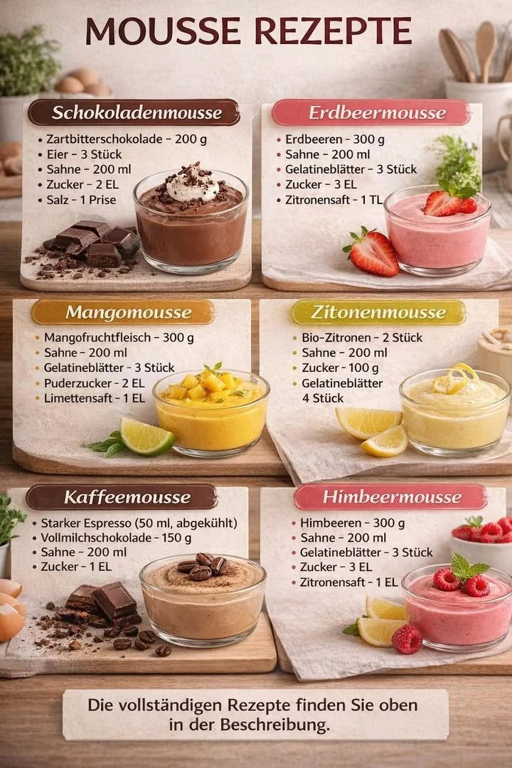 Leckere Dessert-Träume aus dem Glas in verschiedenen Variationen.