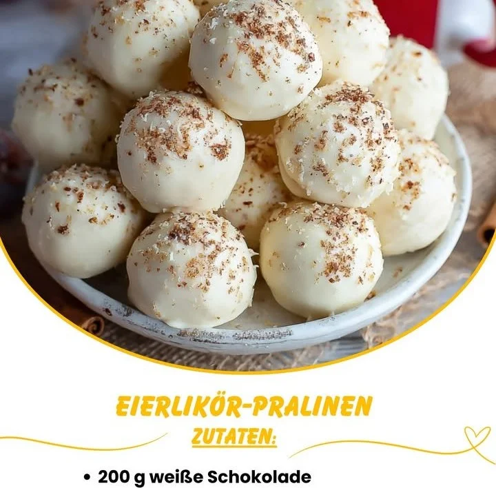 Eierlikör-Pralinen mit Schokoladenüberzug und cremigerfüllung