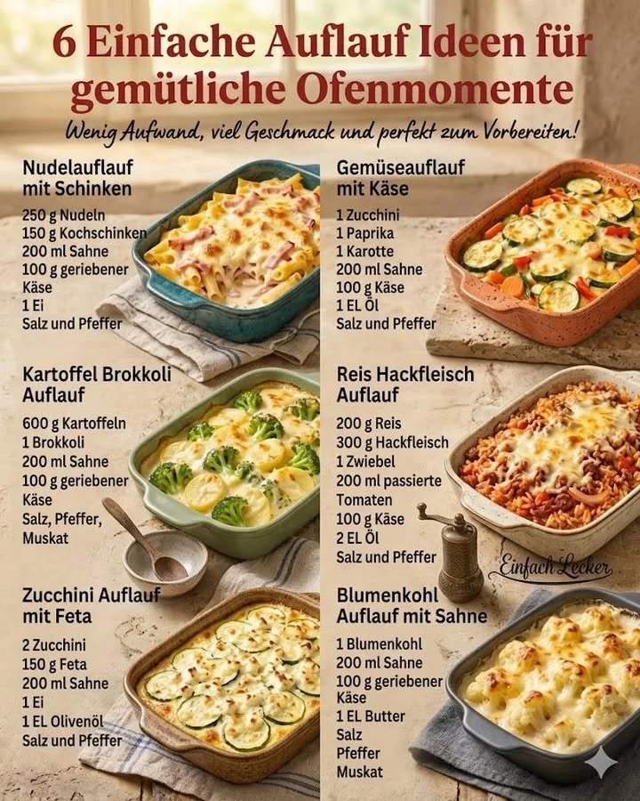 Einfach zuzubereitende Aufläufe für köstliche Familiengerichte
