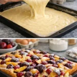 Einfacher Blechkuchen aus frischen Zutaten, perfekt für jeden Anlass.