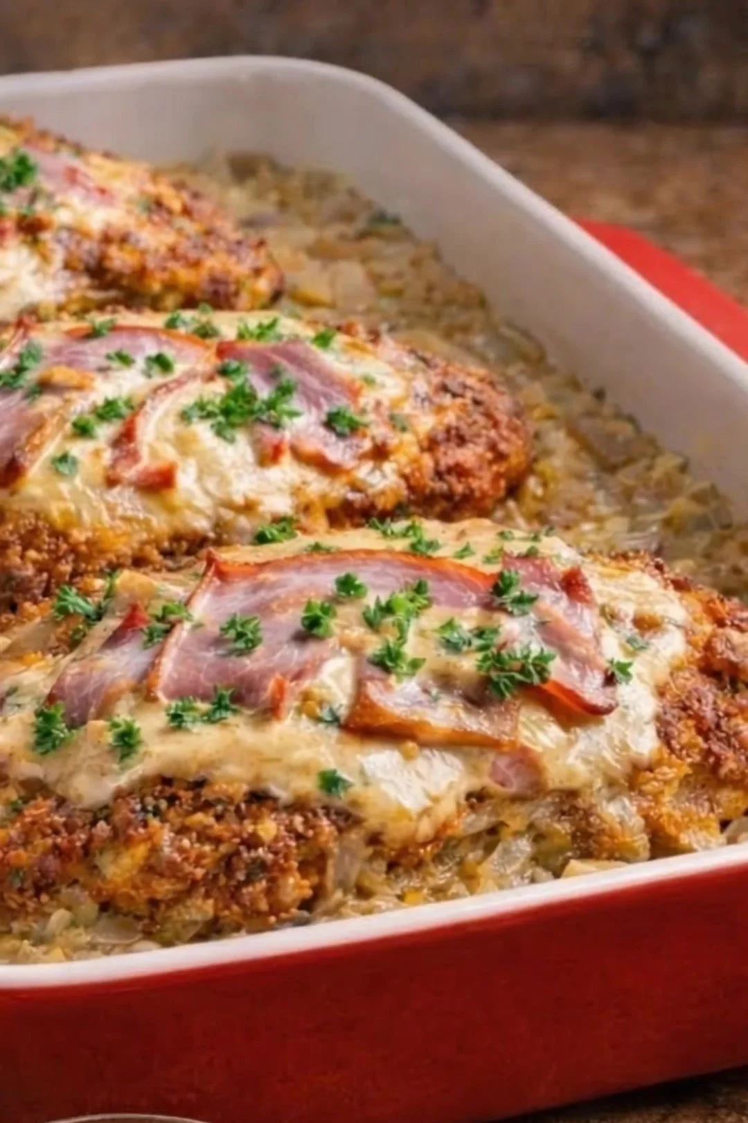 Leckeres Elsässer Schnitzel mit cremiger Soße und Beilagen
