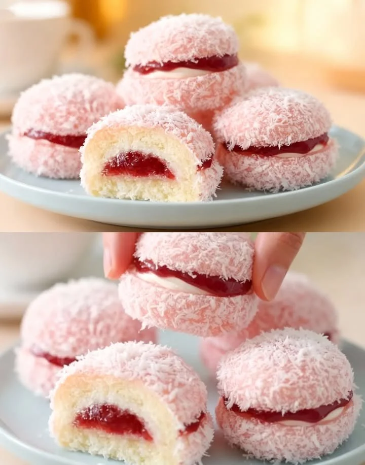 Leckeres Erdbeer-Kokos-Dessert mit frischen Erdbeeren und Kokosnusscreme