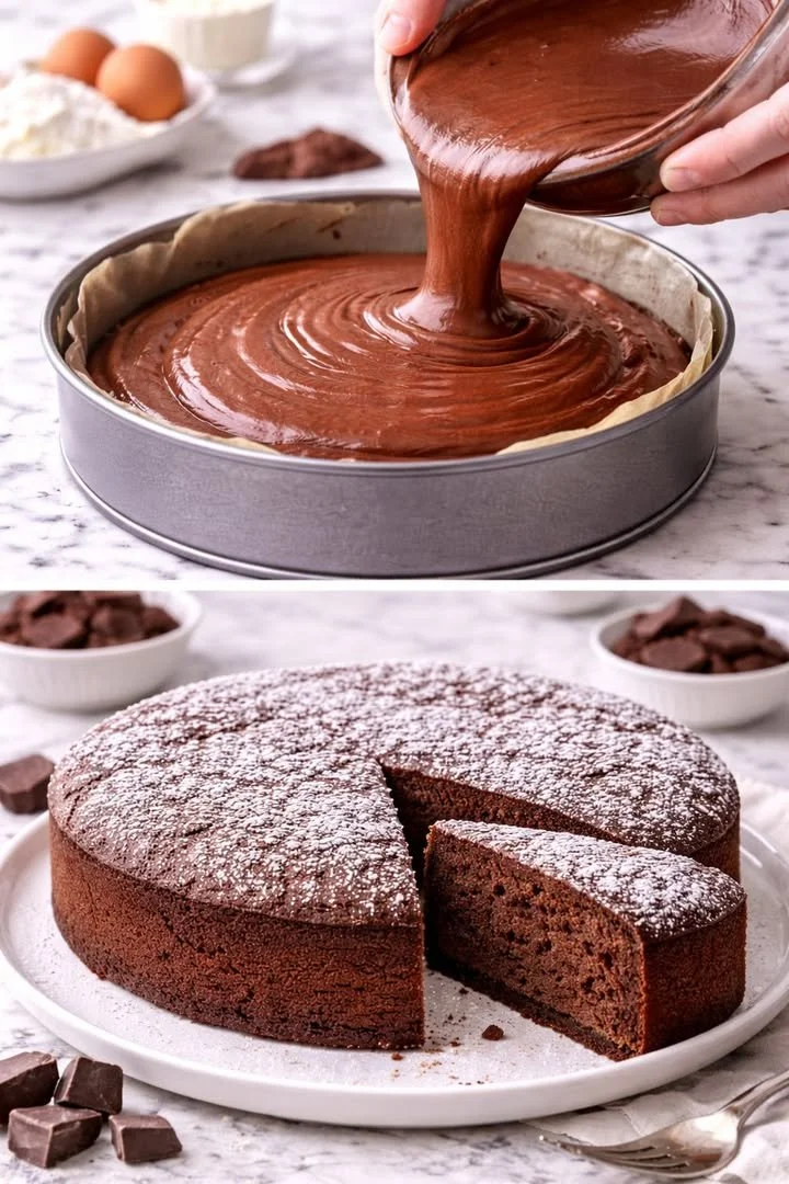 Fluffiger Schoko-Kuchen mit Schokoladenglasur und Dekoration