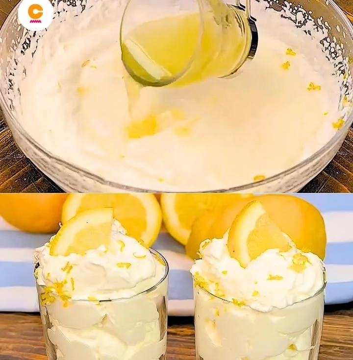 Schale mit frischer Zitronencreme auf einem Tisch