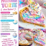 Leckere Frischkäse Torte ohne Backen mit frischem Obst und Sahne