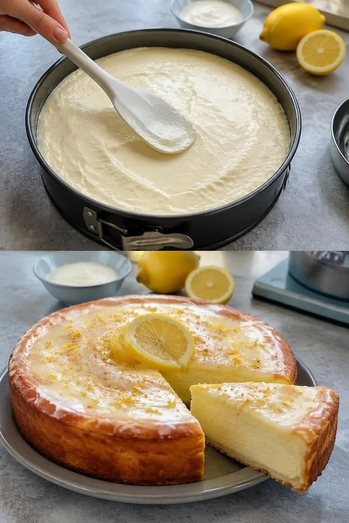 Fruchtige Zitronen-Joghurt-Torte mit frischen Zitronen und Joghurt-Creme