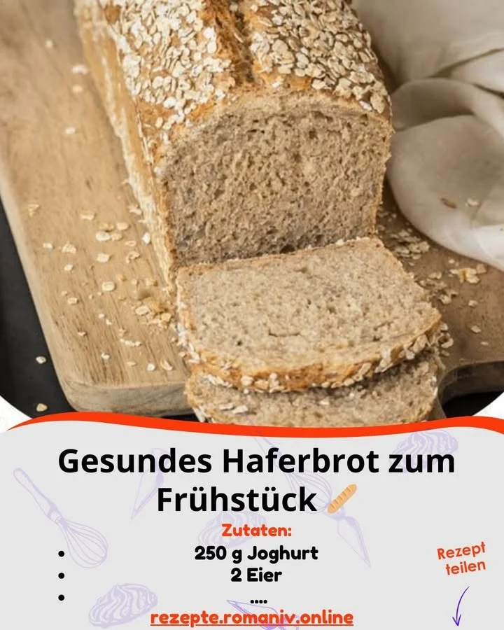 Gesundes und schnelles Haferbrot auf einem Tisch zum Frühstück serviert