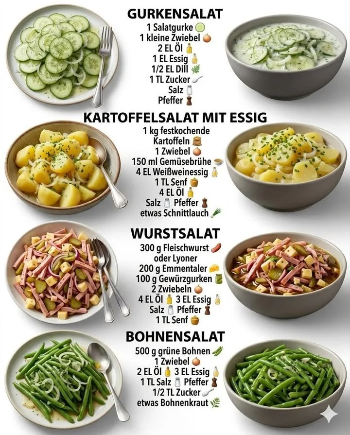 Erfrischender Gurkensalat mit frischen Zutaten und Dressing.