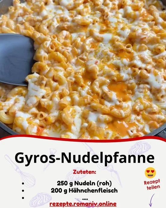 Leckere Gyros-Nudelpfanne mit Gemüse und würzigem Gyrosfleisch