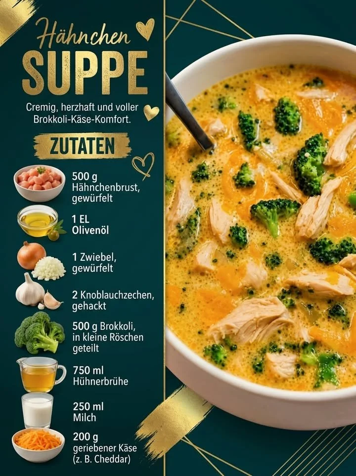 Schüssel mit heißer Hähnchensuppe, frisch zubereitet und serviert.