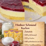 Himbeer Schmand Kuchen mit saftigen Himbeeren und cremigem Schmand-Topping