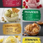 Hausgemachtes Himbeereis in einer Eistüte mit frischen Himbeeren