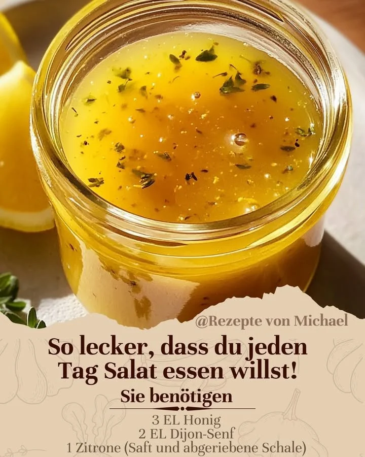 Honig-Senf-Zitronen-Vinaigrette für Salate und Dressings
