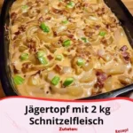 Jägerschnitzel mit Pilzsauce auf einem Teller serviert