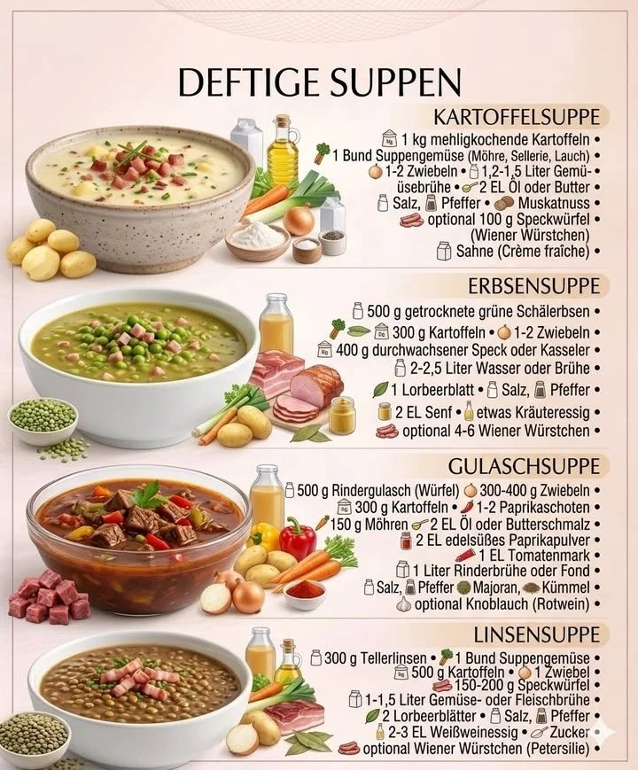 Cremige Kartoffelsuppe mit frischen Kräutern und gebratenen Zwiebeln