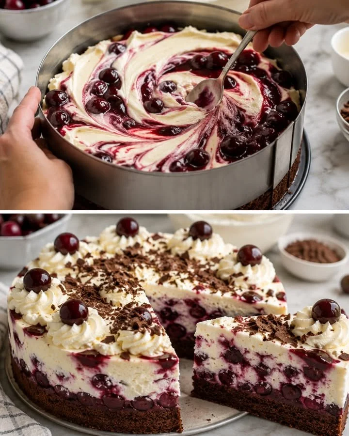Kirsch-Käsekuchen nach Schwarzwälder Art – saftig und lecker mit Kirschen und Käsefüllung